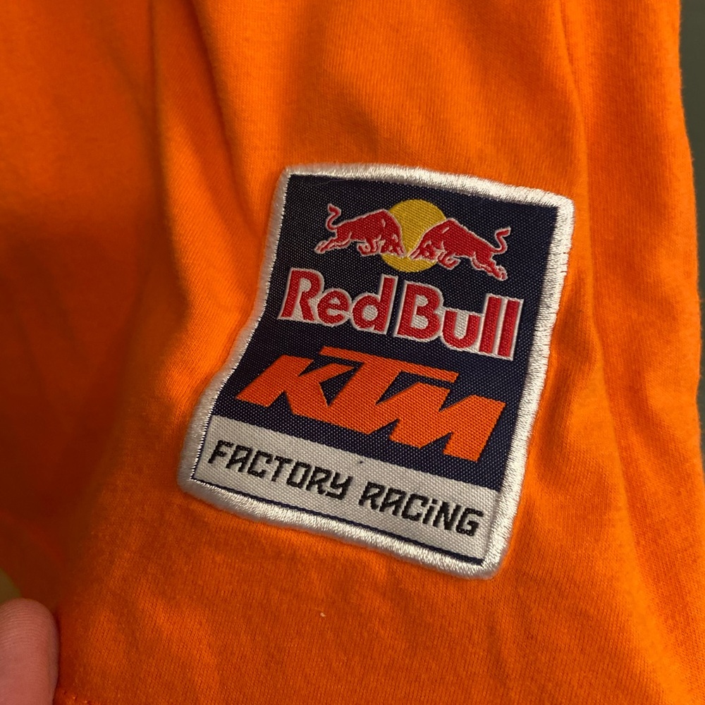 KTM Motorcycles Red Bull Factory Racing Motocross Orange Soft Men’s L T-Shirt - Picture 2 of 4